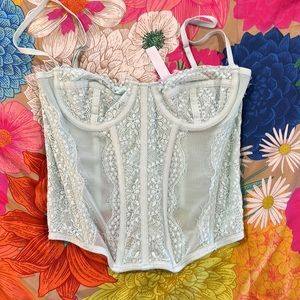 Urban Outfitters - Out From Under Modern Love Corset (baby blue) - S